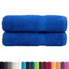 vidaXL Essuie-mains de qualit&eacute; sup&eacute;rieure SOLUND 2 pcs bleu 600 g/m&sup2;