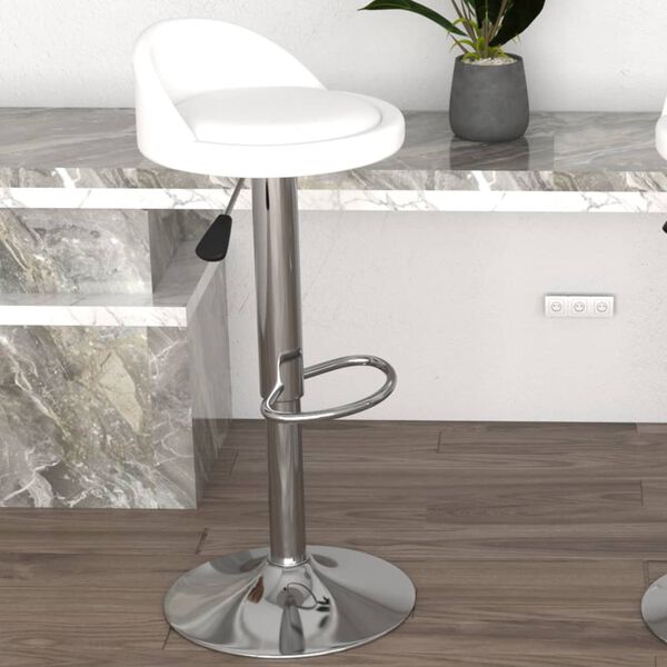 vidaXL Tabouret de bar Blanc Similicuir