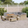 vidaXL Ensemble de canap&eacute; de jardin 12 pcs Beige Poly rotin