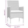 vidaXL Ensemble &agrave; manger de jardin coussins 7pcs Gris et noir
