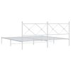 vidaXL Cadre de lit m&eacute;tal sans matelas et t&ecirc;te de lit blanc 200x200 cm