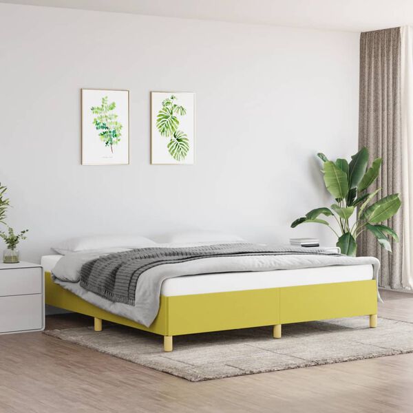 vidaXL Cadre de lit sans matelas vert 160x200 cm tissu