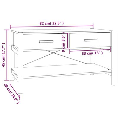 vidaXL Table basse Blanc 82x48x45 cm Bois d'ingénierie