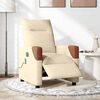vidaXL Fauteuil inclinable de massage &eacute;lectrique cr&egrave;me tissu