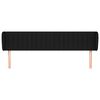 vidaXL T&ecirc;te de lit avec oreilles Noir 203x23x78/88 cm Tissu
