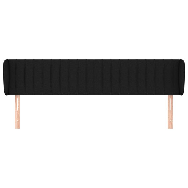 vidaXL T&ecirc;te de lit avec oreilles Noir 203x23x78/88 cm Tissu