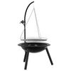 vidaXL Brasero avec grille de cuisson r&eacute;glable ⌀55,5 x 107,5 cm Acier