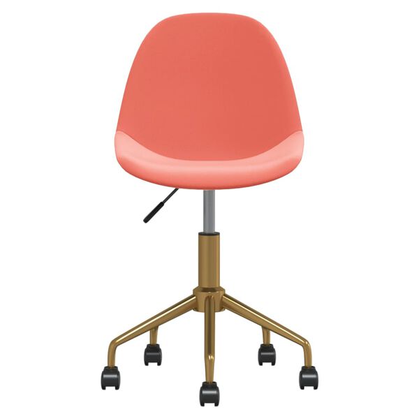 vidaXL Chaises &agrave; manger pivotantes lot de 4 Rose Velours