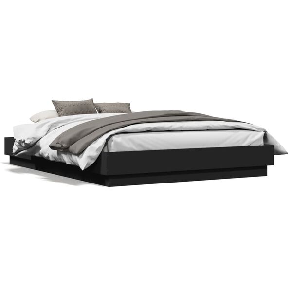 vidaXL Cadre de lit sans matelas noir 120x190 cm