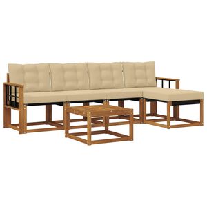 vidaXL Ensemble de canap&eacute;s d'ext&eacute;rieur 6 pc Naturel et Beige