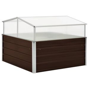 vidaXL Serre Marron 100 x 100 x 85 cm Acier galvanis&eacute;