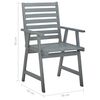 vidaXL Chaises &agrave; manger d'ext&eacute;rieur lot de 3 et coussins Acacia massif