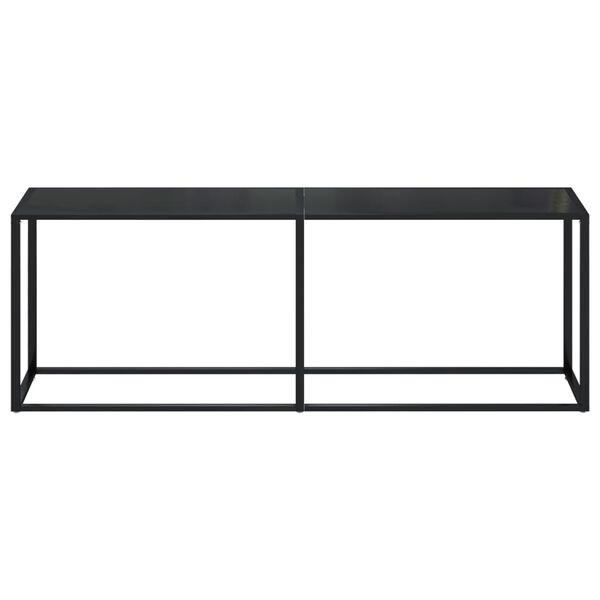 vidaXL Table console Noir 220x35x75,5 cm Verre tremp&eacute;