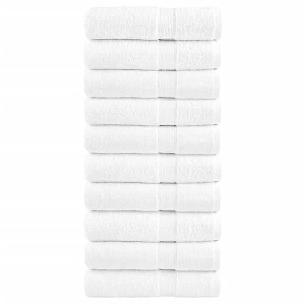 vidaXL Serviettes de bain de qualit&eacute; sup&eacute;rieure SOLUND 10 pcs blanc