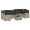 vidaXL Salon de jardin 8 pcs avec coussins gris clair r&eacute;sine tress&eacute;e