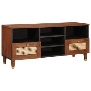 vidaXL Meuble TV Marron 100 x 33,5 x 46 cm Bois de mangue massif