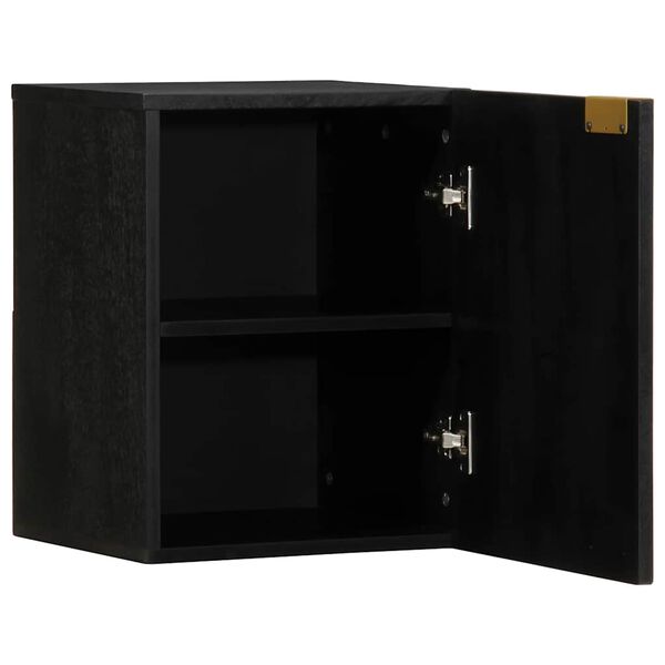 vidaXL Armoire murale de salle de bain noir bois d'ing&eacute;nierie
