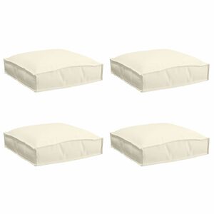 vidaXL Coussin 4 pcs Cr&egrave;me 40 x 40 x 8 cm Tissu Oxford