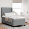 vidaXL Lit &agrave; ressorts avec matelas Gris clair 80 x 200 cm tissu