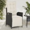 vidaXL Chaises inclinables de jardin lot de 2 repose-pied noir rotin