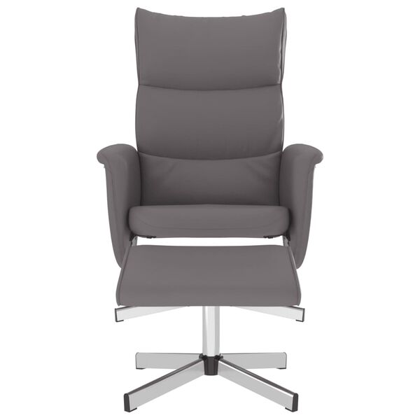 vidaXL Fauteuil inclinable avec repose-pied gris similicuir