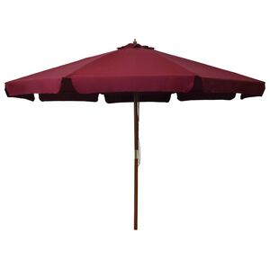 vidaXL Parasol d'ext&eacute;rieur avec m&acirc;t en bois 330 cm Bordeaux