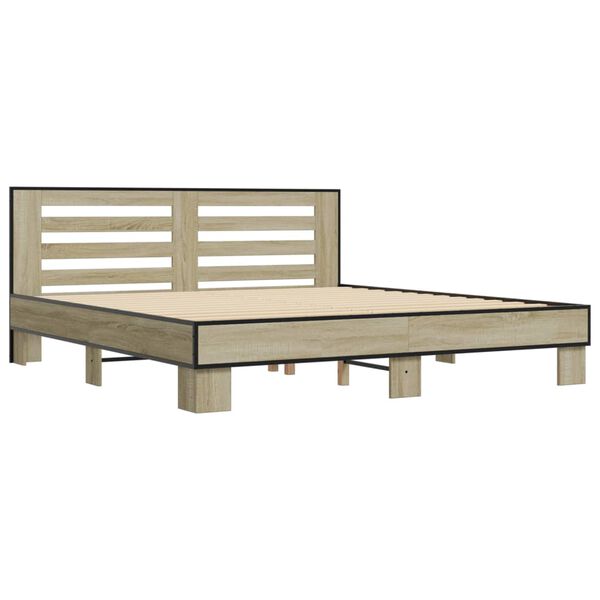 vidaXL Cadre de lit sans matelas ch&ecirc;ne sonoma 180x200 cm