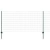 vidaXL Cl&ocirc;ture Euro avec poteau 25 x 1 m Acier recouvert de PVC Vert