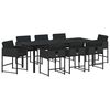 vidaXL Ensemble de salle &agrave; manger pour jardin 9 pc Noir polyrotin