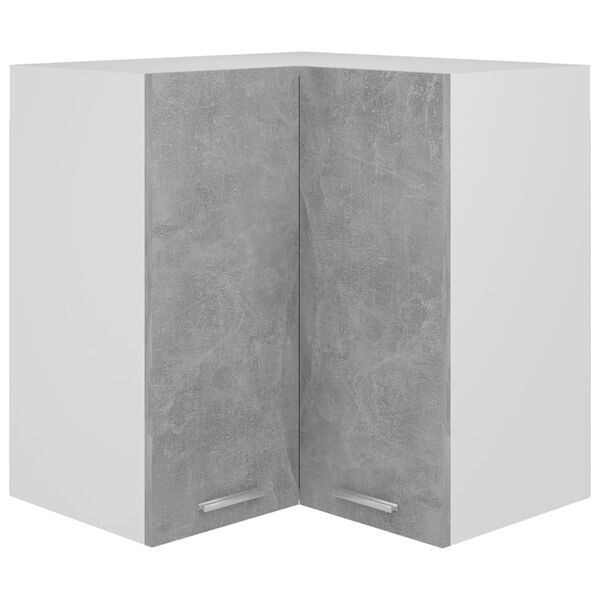 vidaXL Armoire d'angle suspendue "Lyon" Gris béton 57 x 57 x 60 cm Bois d'ingénierie
