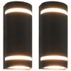 vidaXL Appliques murales d'ext&eacute;rieur 2 pcs 35 W Noir Demi-rond