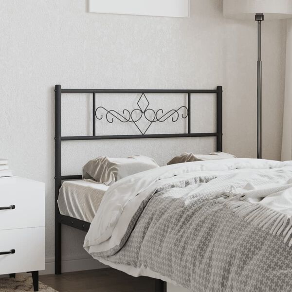 vidaXL T&ecirc;te de lit de remplacement m&eacute;tal noir 100 cm