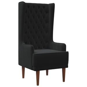 vidaXL Chaise &agrave; dossier haut avec boutons capitonn&eacute;s Noir Velours