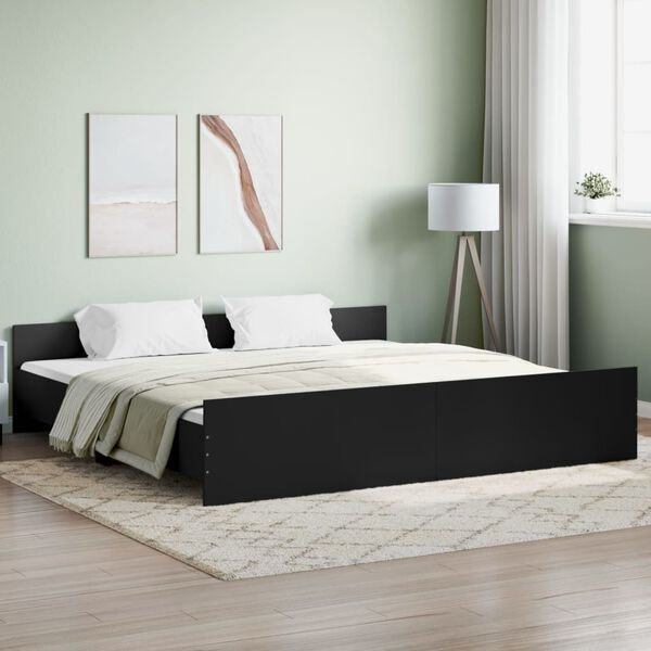 vidaXL Cadre de lit sans matelas noir 200x200 cm