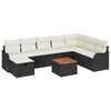 vidaXL Ensemble de canap&eacute; de jardin 9 pc Noir polyrotin
