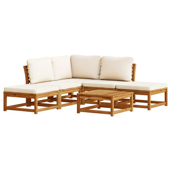 vidaXL Salon de jardin 6 pcs avec coussins bois d'acacia solide