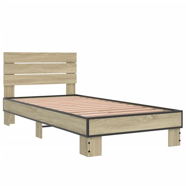 vidaXL Cadre de lit sans matelas chêne sonoma 90x190 cm