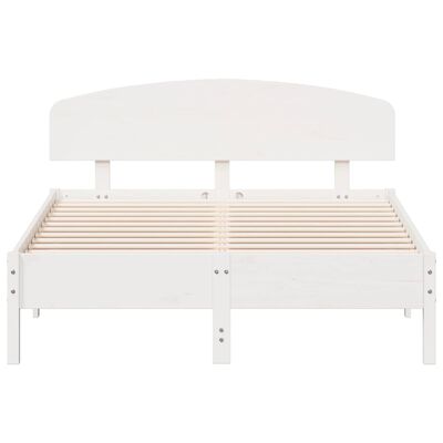 vidaXL Cadre de lit avec tête de lit blanc 120x190 cm bois pin massif