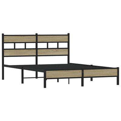 vidaXL Cadre de lit sans matelas chêne sonoma 137x190 cm