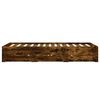 vidaXL Cadre de lit avec tiroirs sans matelas ch&ecirc;ne fum&eacute; 135x190 cm