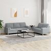 vidaXL Ensemble de canap&eacute;s 2 pcs coussins gris clair tissu