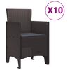 vidaXL Ensemble de salle &agrave; manger pour jardin 11 pcs Marron
