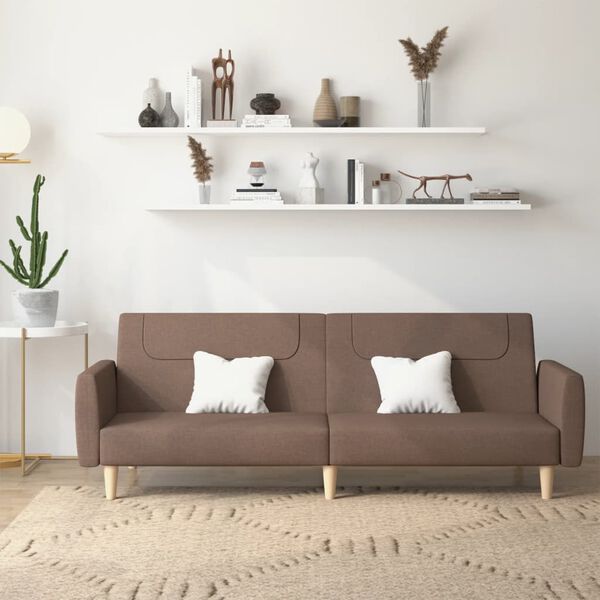 vidaXL Canap&eacute;-lit &agrave; 2 places taupe tissu