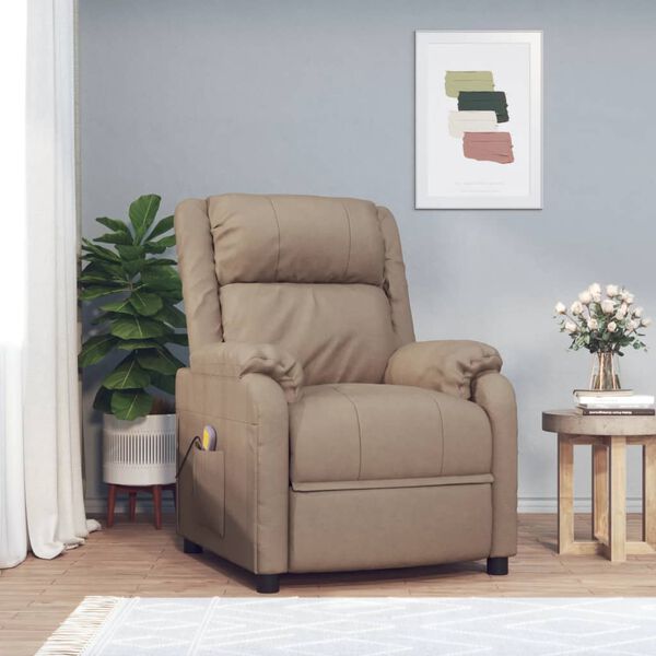 vidaXL Fauteuil de massage Cappuccino Similicuir
