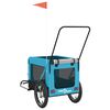 vidaXL Remorque de v&eacute;lo pour animaux de compagnie bleu et noir