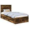vidaXL Cadre de lit avec tiroir Ch&ecirc;ne fum&eacute; 90 x 190 cm Bois Ing&eacute;nierie