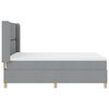 vidaXL Lit &agrave; ressorts avec bandes LED Gris clair 160 x 200 cm tissu