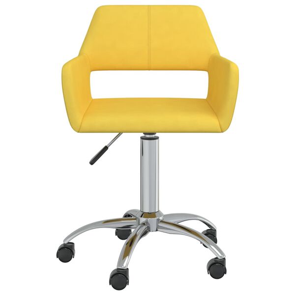 vidaXL Chaise pivotante de salle &agrave; manger Jaune Tissu