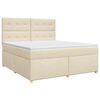 vidaXL Lit boxspring avec matelas Cr&egrave;me 140 x 200 cm Tissu