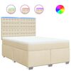 vidaXL Sommier &agrave; lattes de lit avec matelas Cr&egrave;me 140x190 cm Tissu